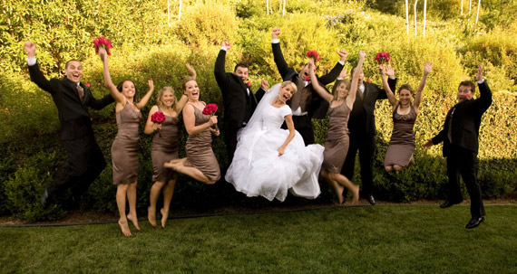 brown wedding party pictures